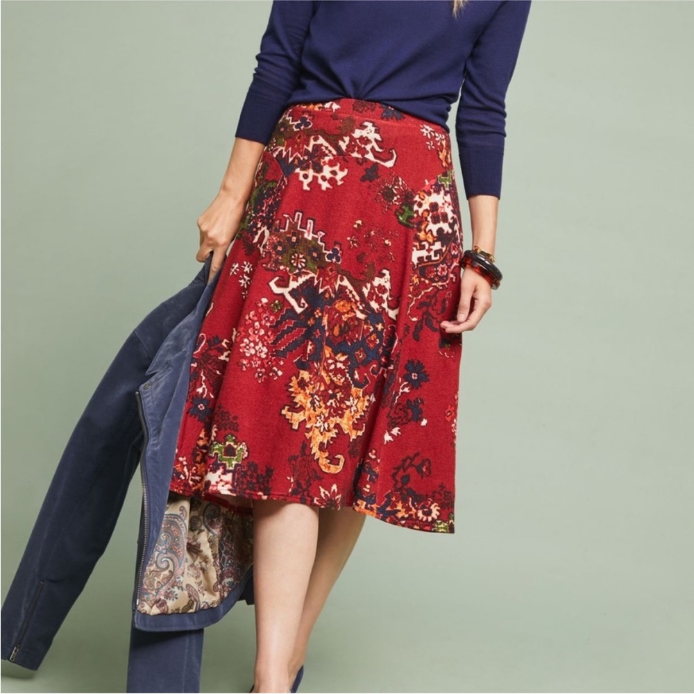 Chelsea & Theodore Floral Abstract A-Line Skirt Sz 8 Southwestern Tapestry